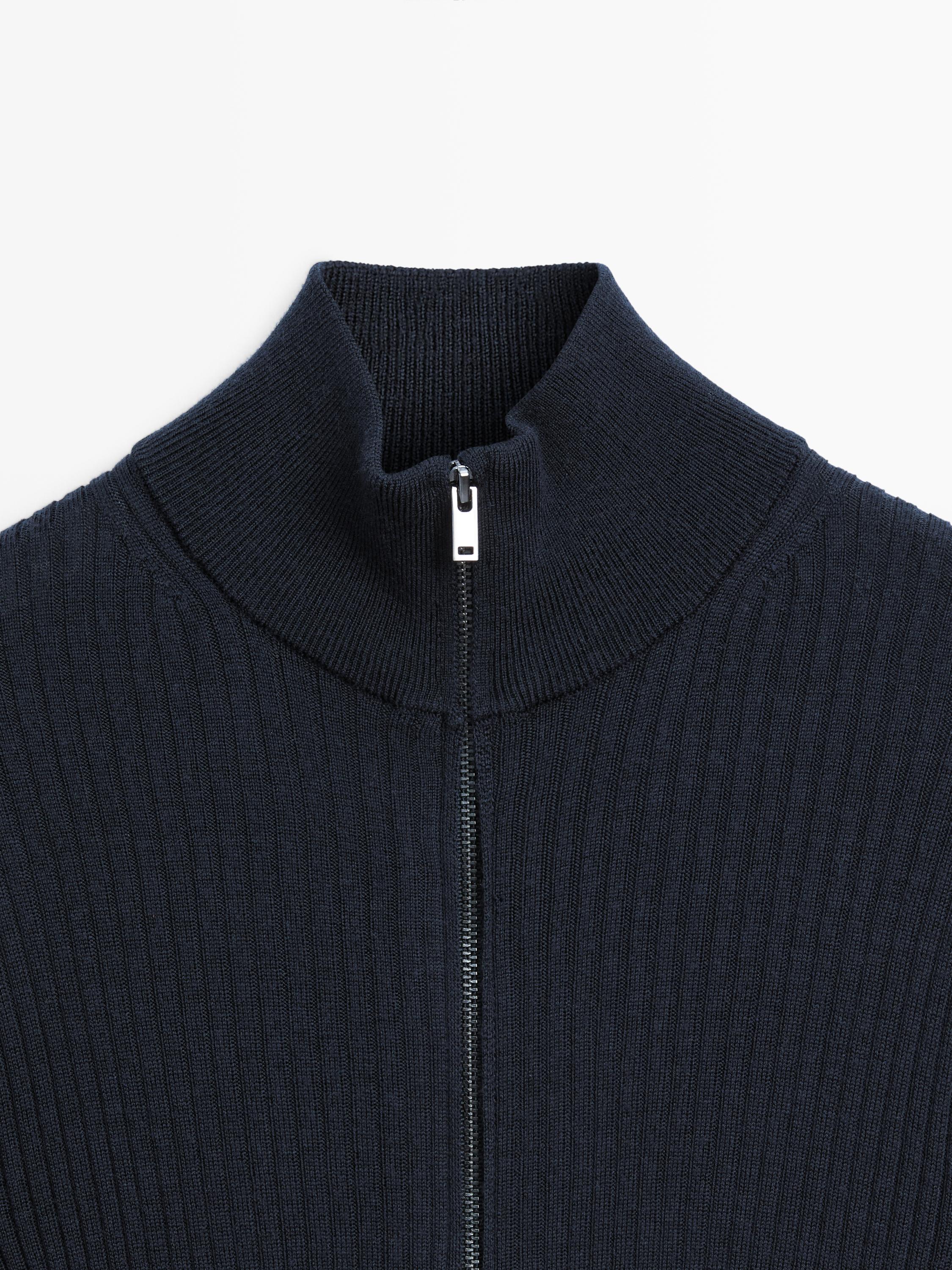 100% wool zip-up cardigan